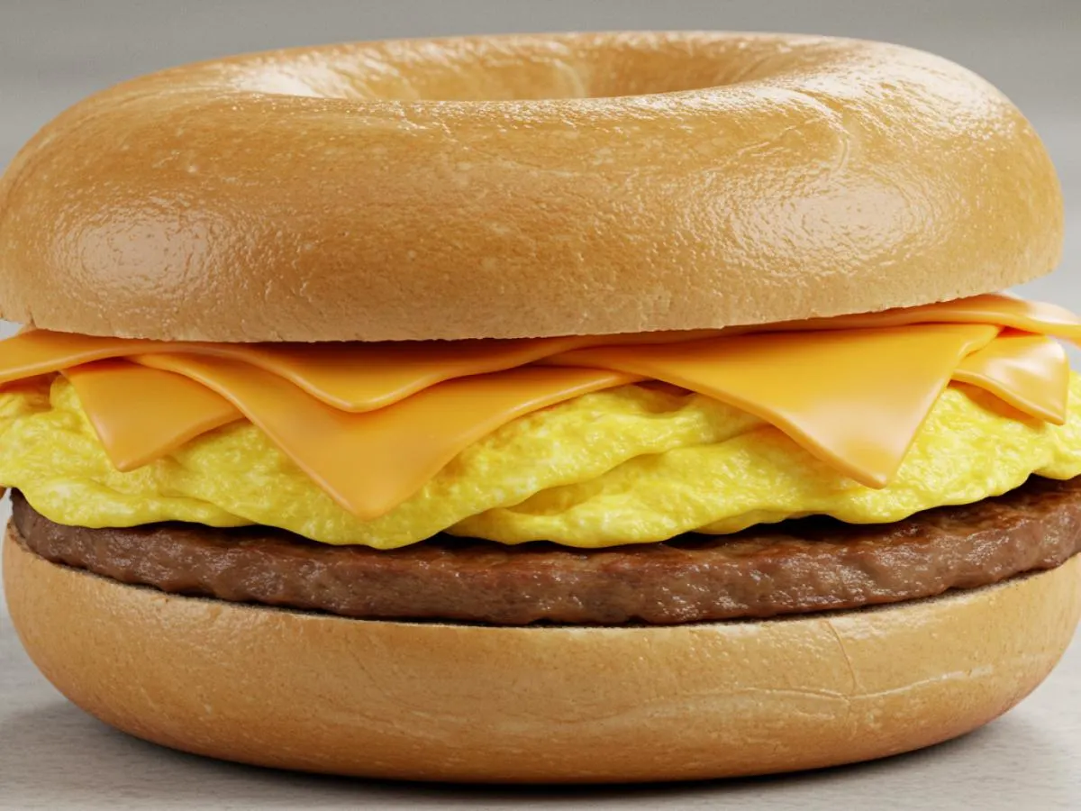 Sausage Egg and Cheese Bagel Sandwich Sausage Egg and Cheese Bagel Sandwich