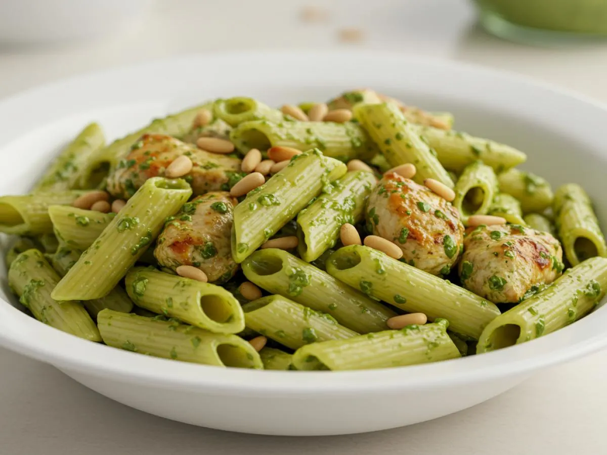 Gluten-Free Penne con Pesto