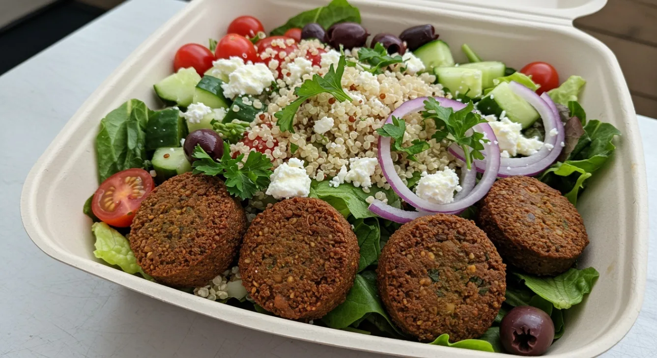Greek Quinoa Salad with Falafel