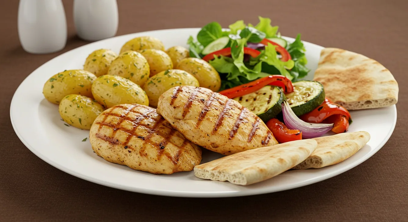 Chicken Breast with Potatoes and Grilled Veggies