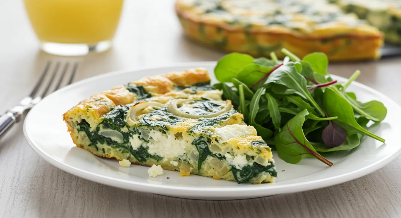 Gluten Free Spinach Frittata with Green Salad