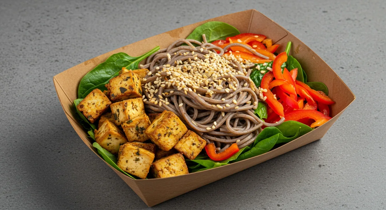 Herb Baked Tofu Salad Box with Vegan Dressing