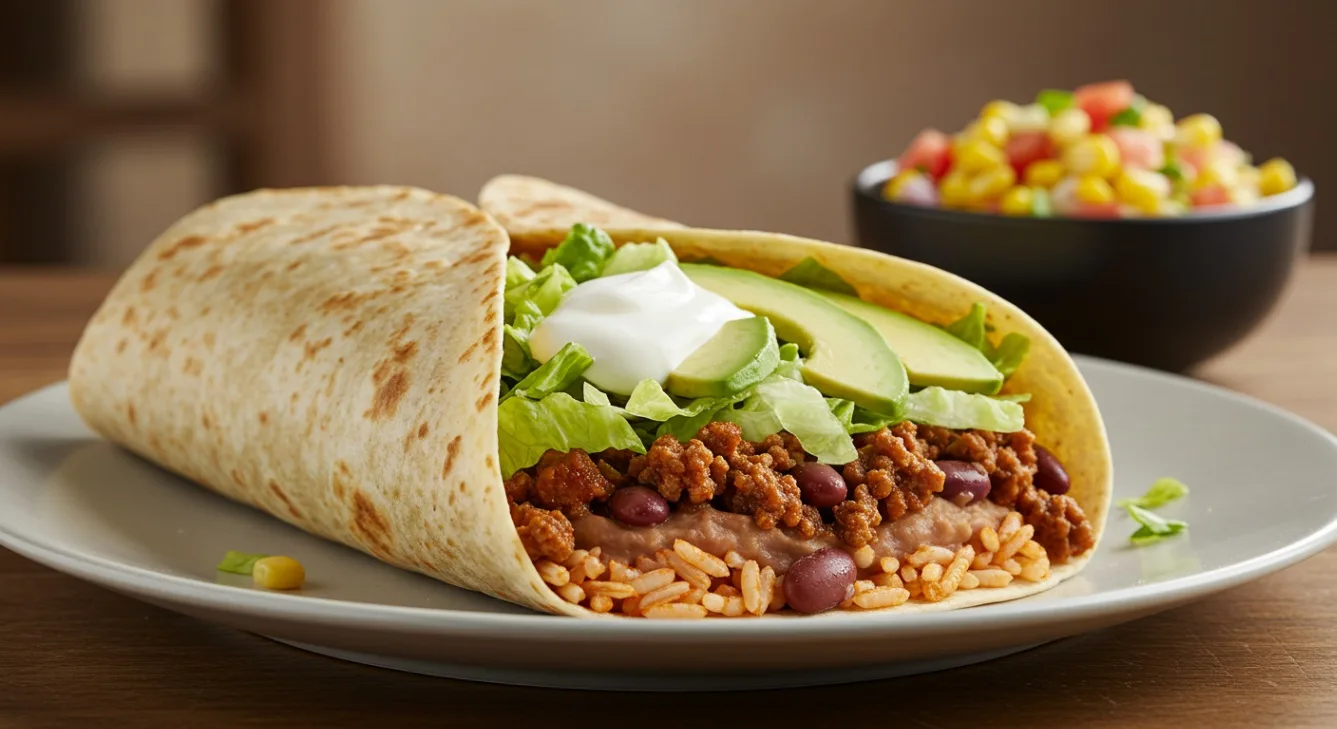 Beef Burrito With Corn Side Salad (Nightshade and Cilantro Free)
