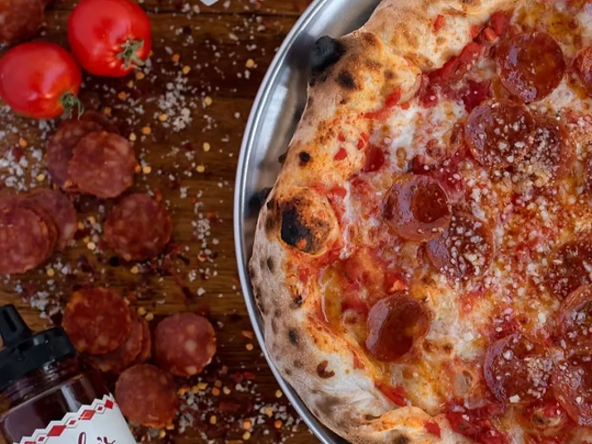 Dairy Free The Pepe Pizza and Basic Balsamic Salad