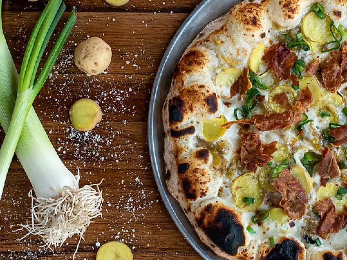 The Tate Pizza and Basic Balsamic Salad