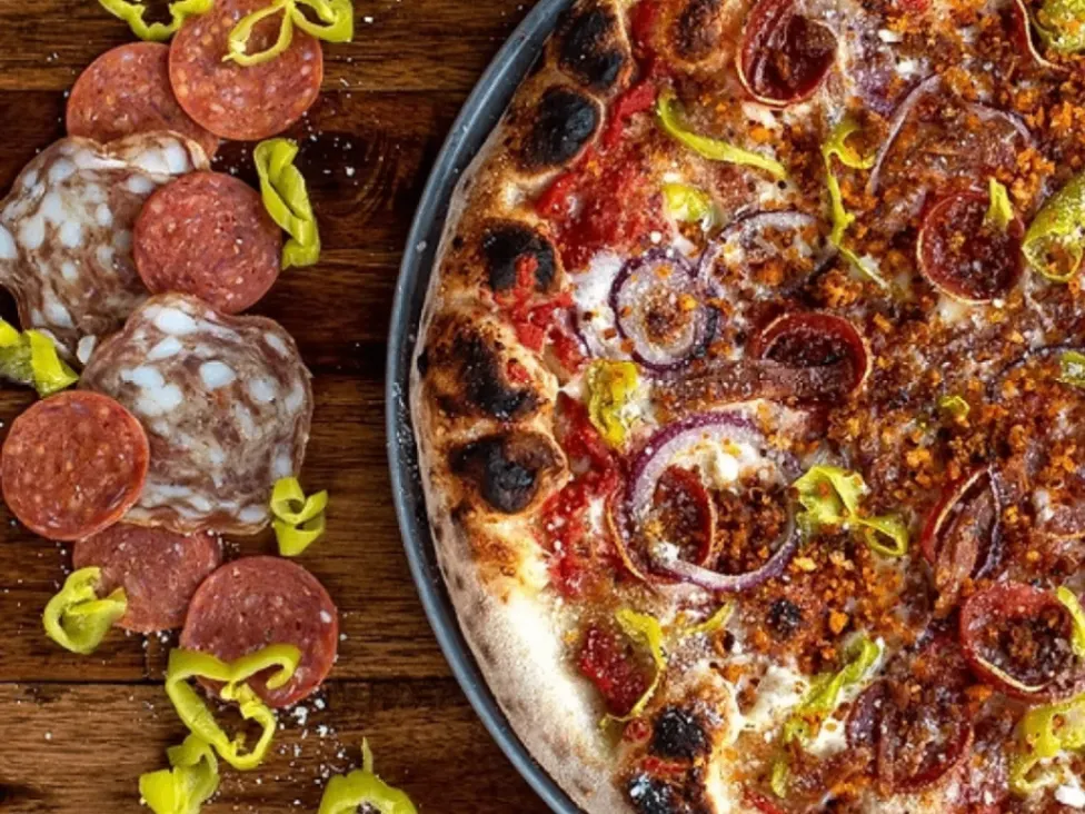 The Gio Pizza and Basic Balsamic Salad