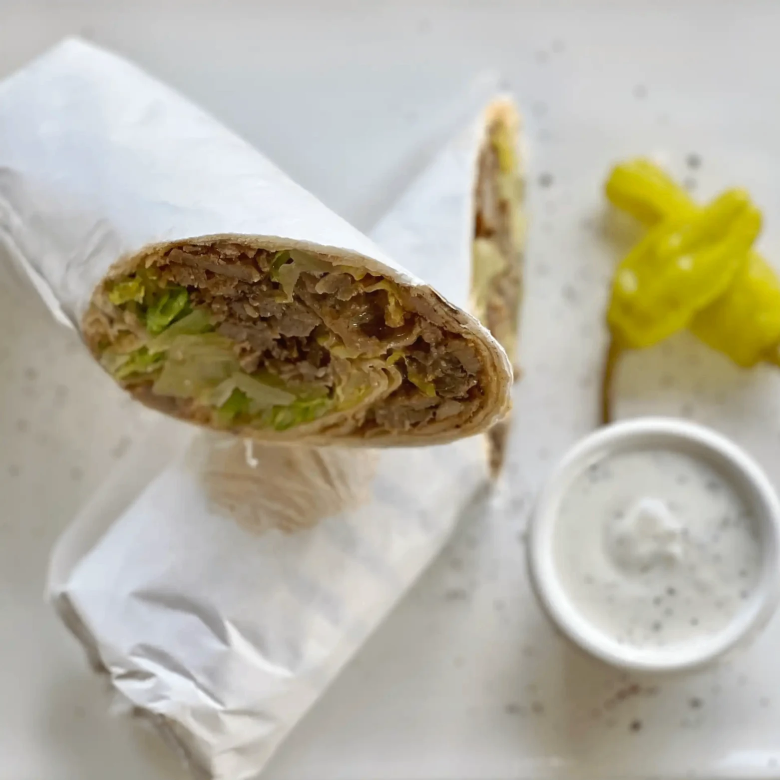 Lamb Beef Gyros Lavash Wrap