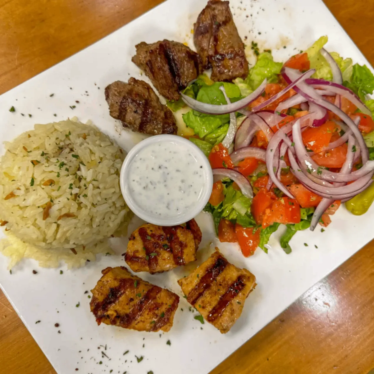 Dairy Free Combo Shish Kebab Plate (With Hummus)