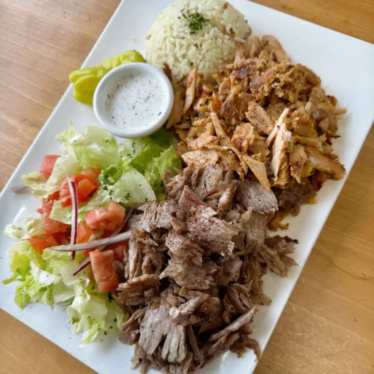 Dairy Free Combo Gyros Plate (With Hummus)