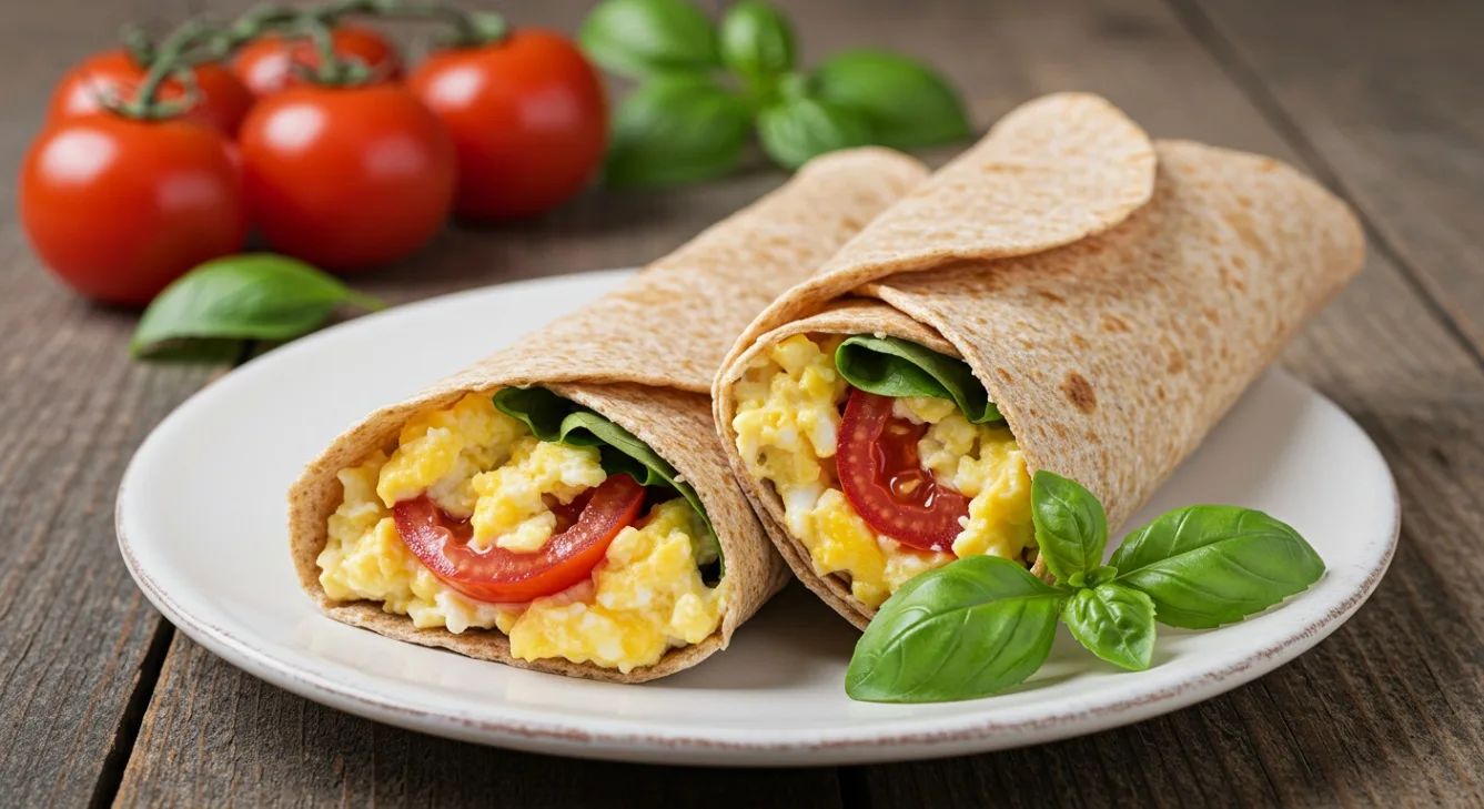 Vegan "Just Egg" Tomato & Basil Omelette Burrito