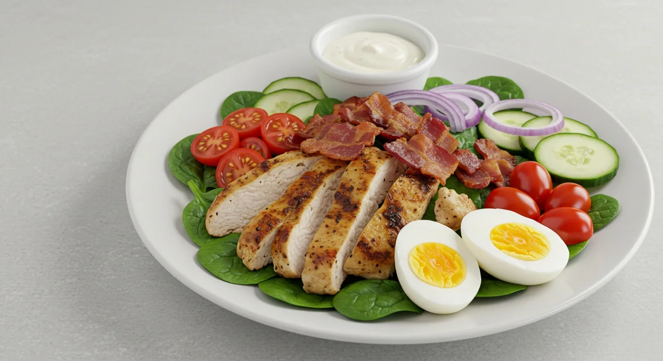 Spinach Cobb Salad with Roast Chicken