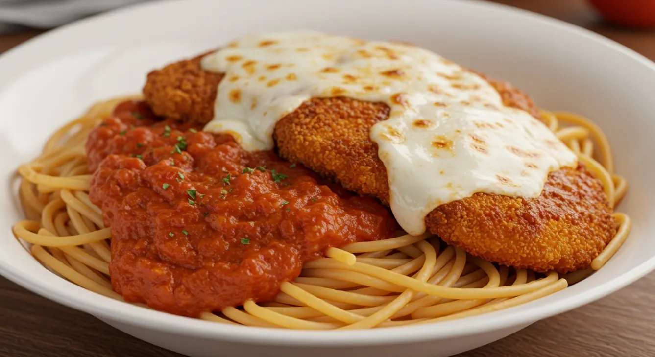Chicken Parmesan Pasta with Side Salad