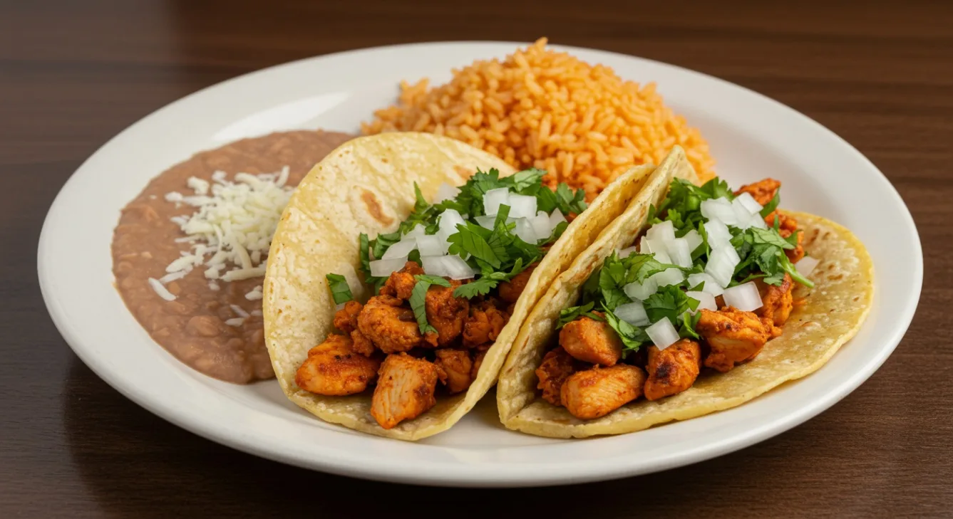 Pollo Asado Taco Plate (No Peppers, No Salsa)