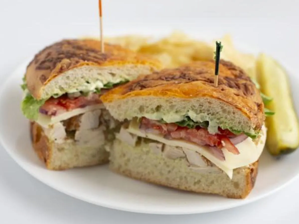 Gluten Free Bella Chicken Sandwich | Fresh Fruit | Gluten Free Brownie