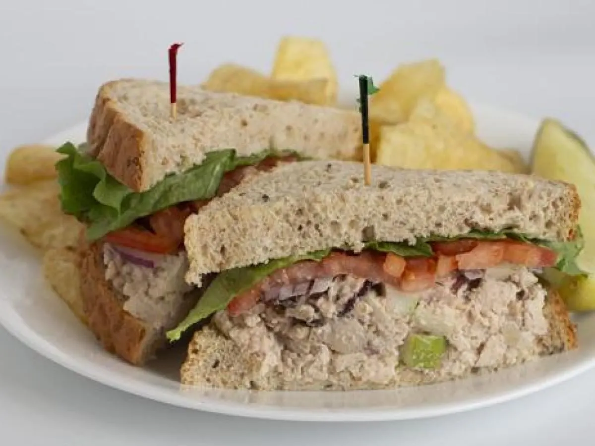 Gluten Free Chicken Waldorf Sandwich | Fresh Fruit | Gluten Free Brownie