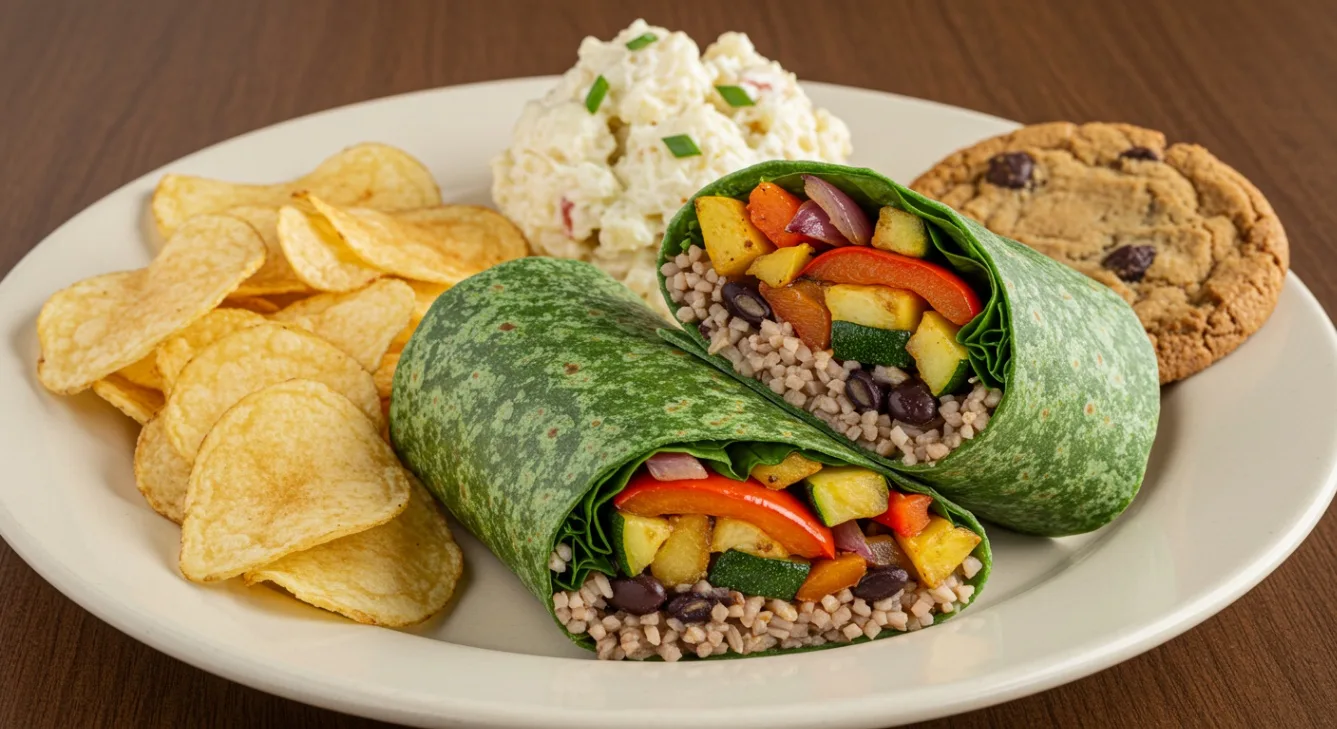 Vegan Veggie Wrap and Side Salad Meal
