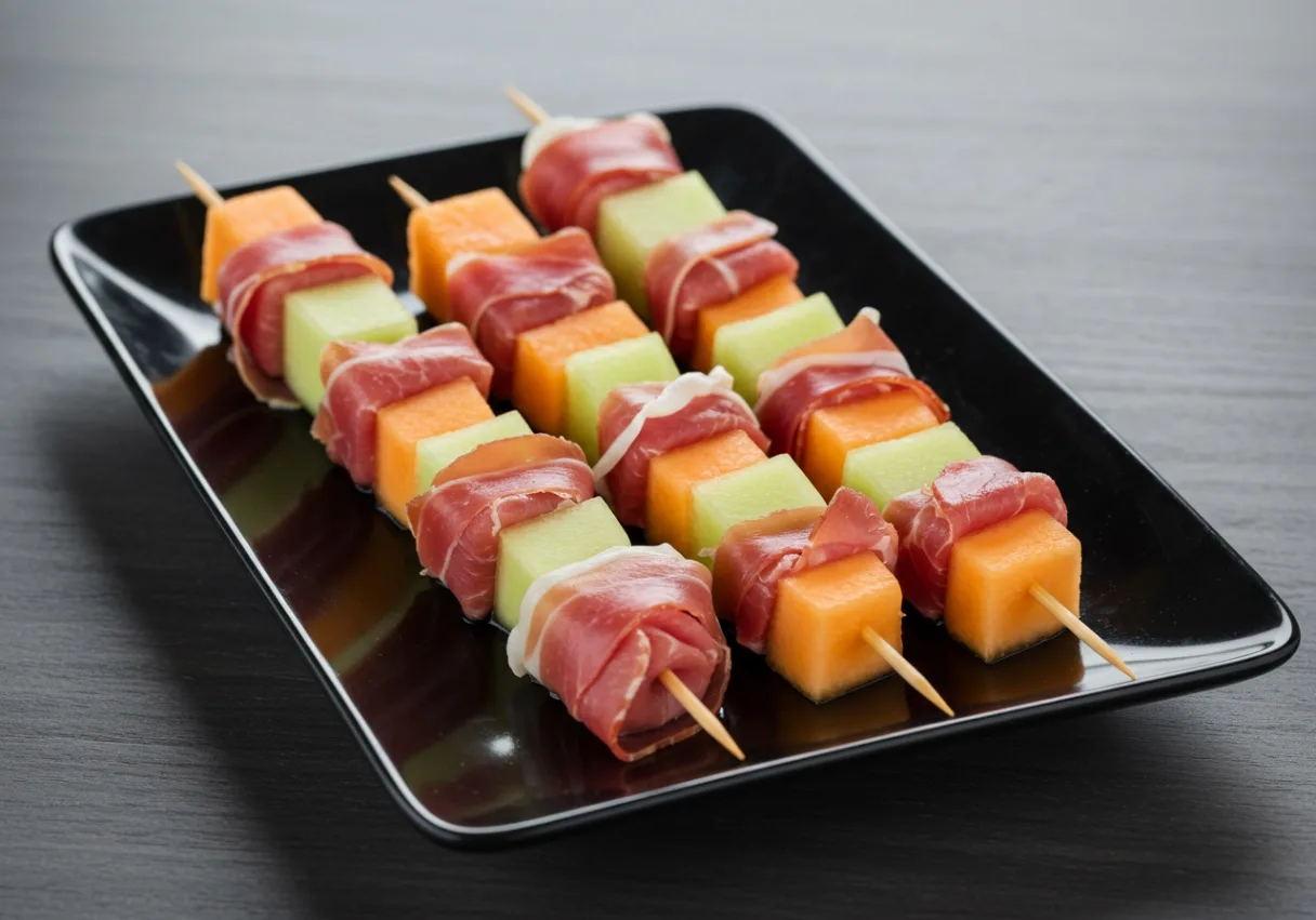 Prosciutto and Melon Skewers