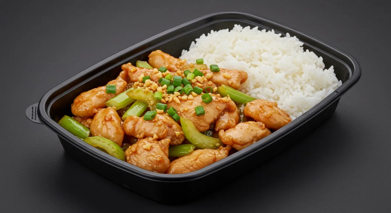 Chicken with Garlic Sauce and Rice