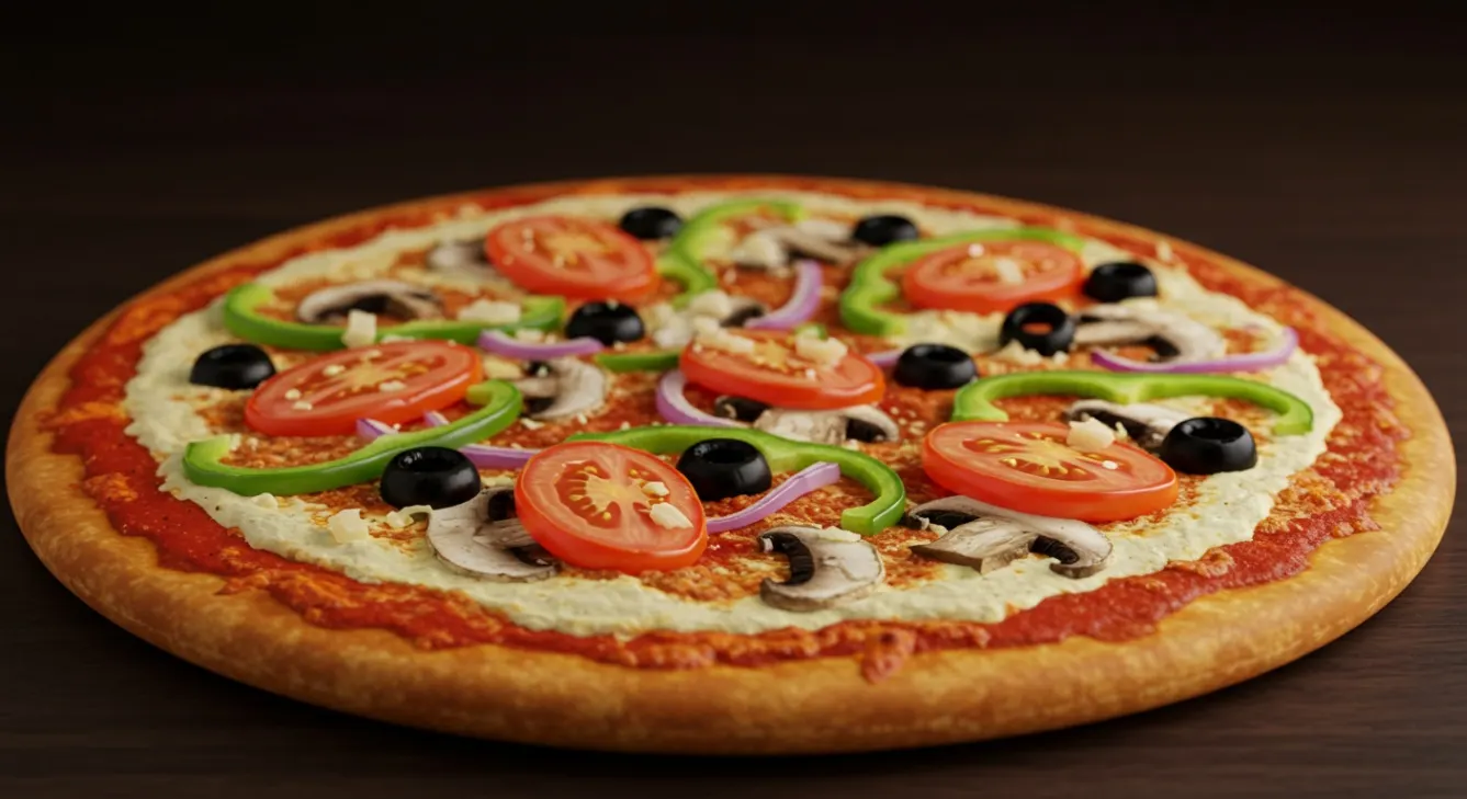 Vegan Classic Vegetarian Pizza with VEGAN CHEESE