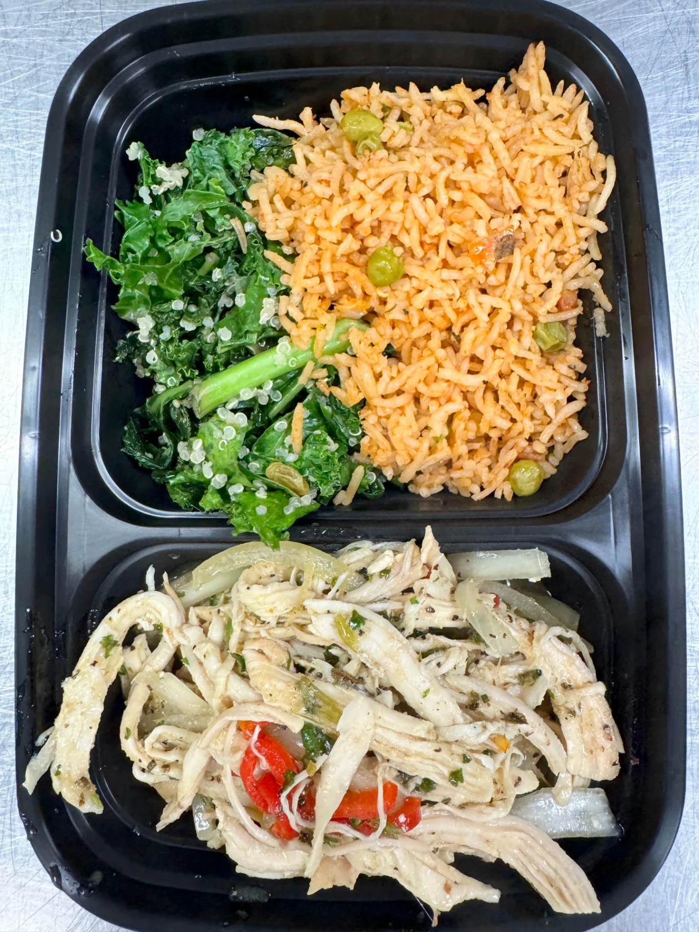 Chicken Mojo with Arroz Rojo and Kale
