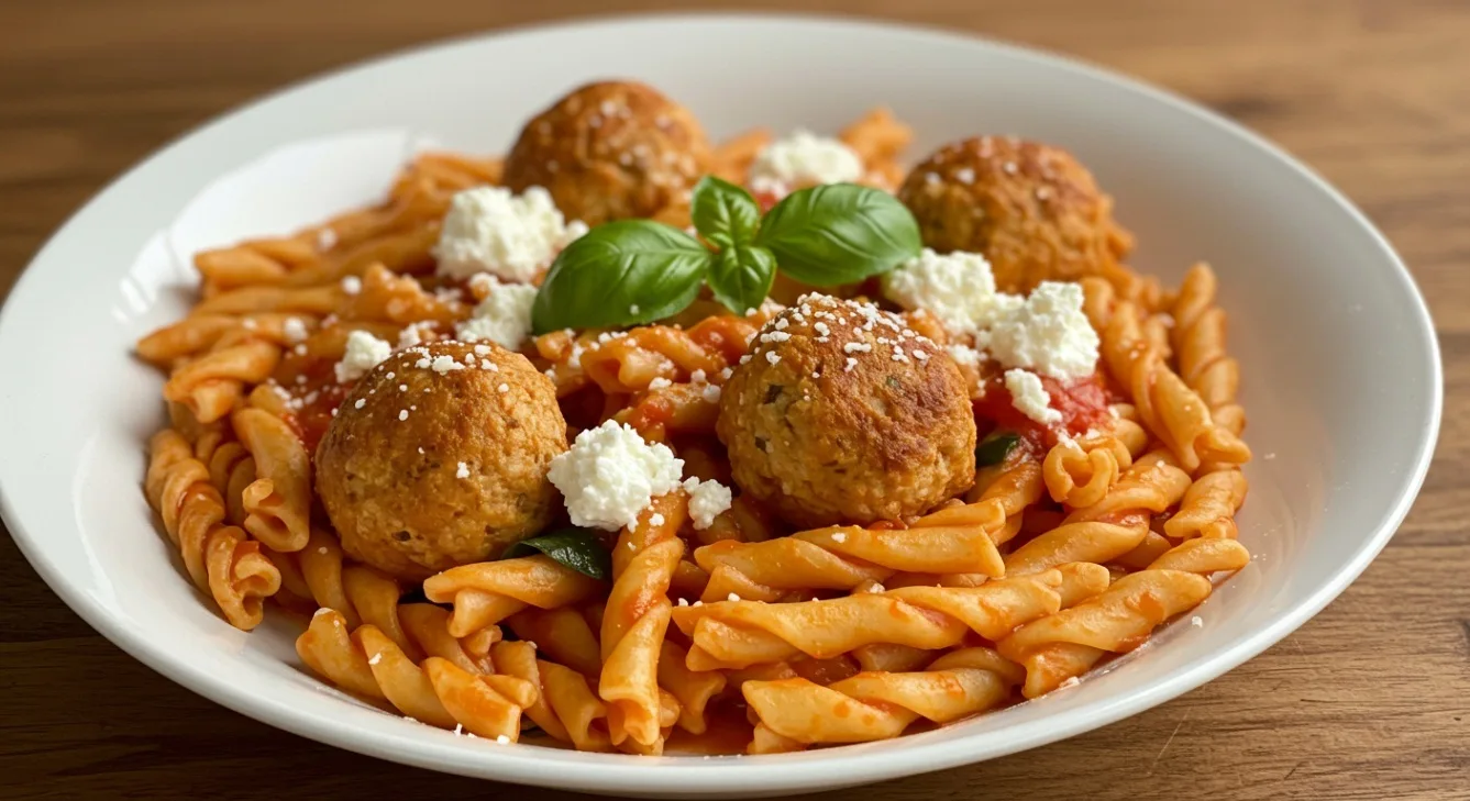 Pomodoro and Classic Radiatori with Chicken Meatball