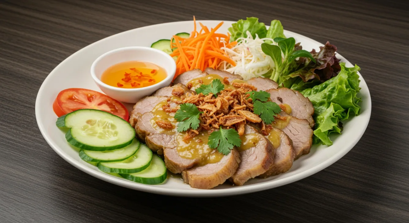 Lemongrass Pork Mixed Greens Bowl