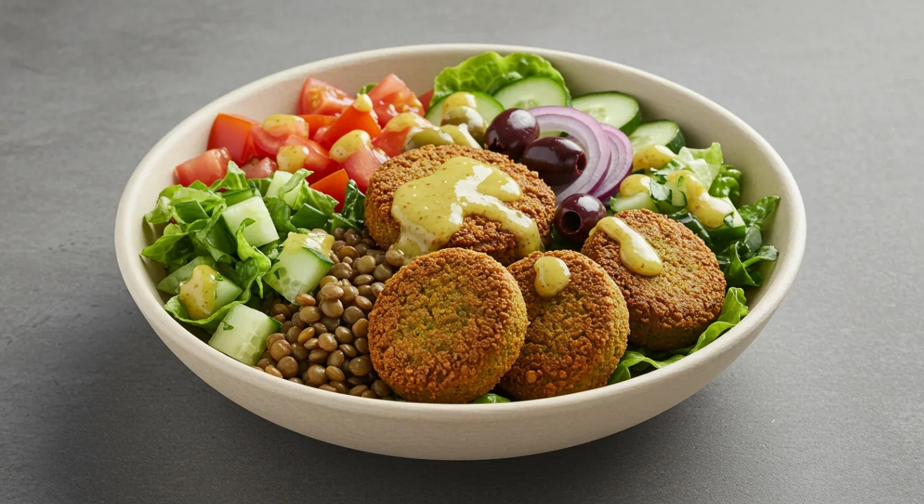 Crispy Falafel Bowl With Lentils