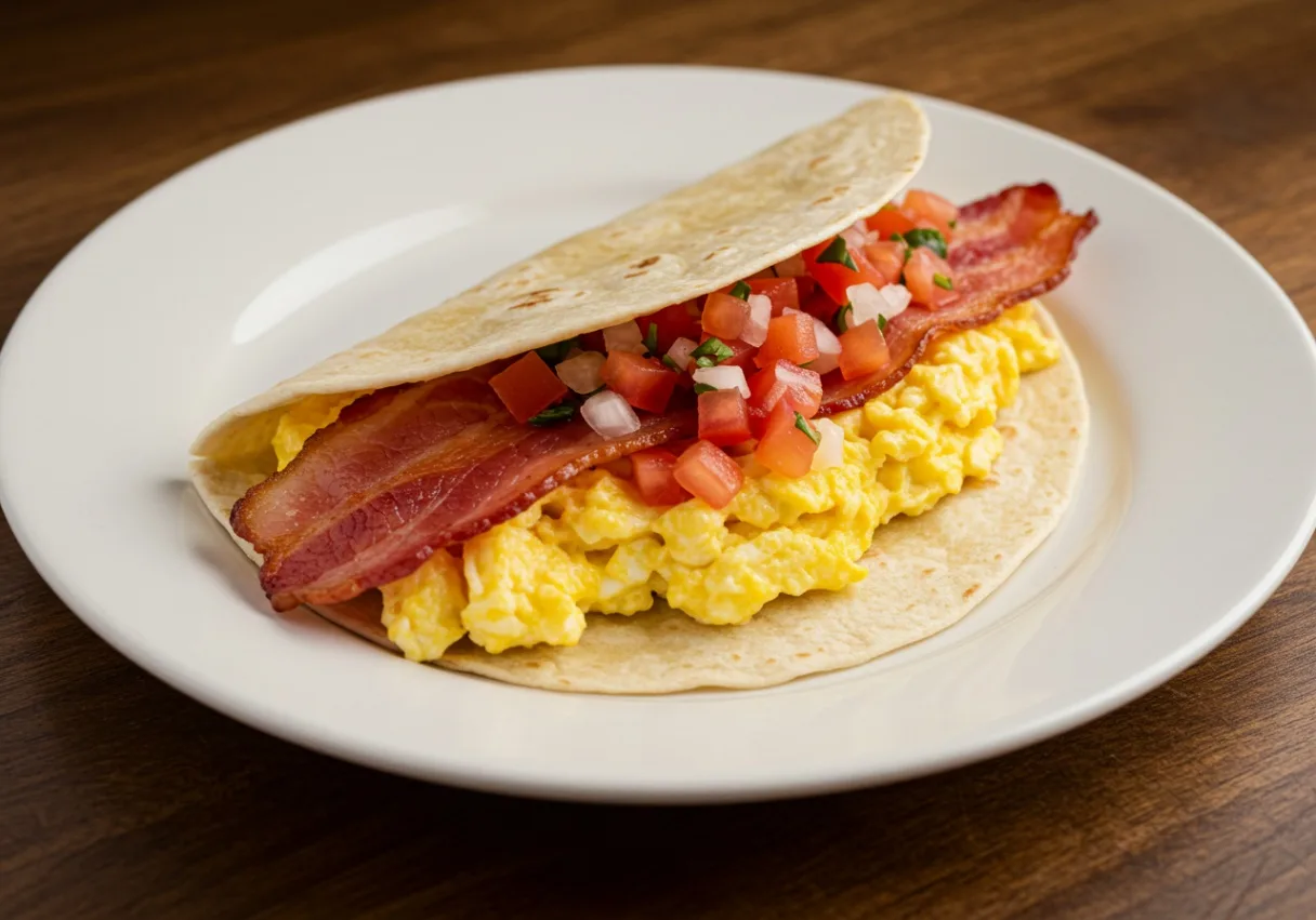 Dairy Free Bacon Breakfast Burrito (No Cheese, No Avocado, No Hash Browns)