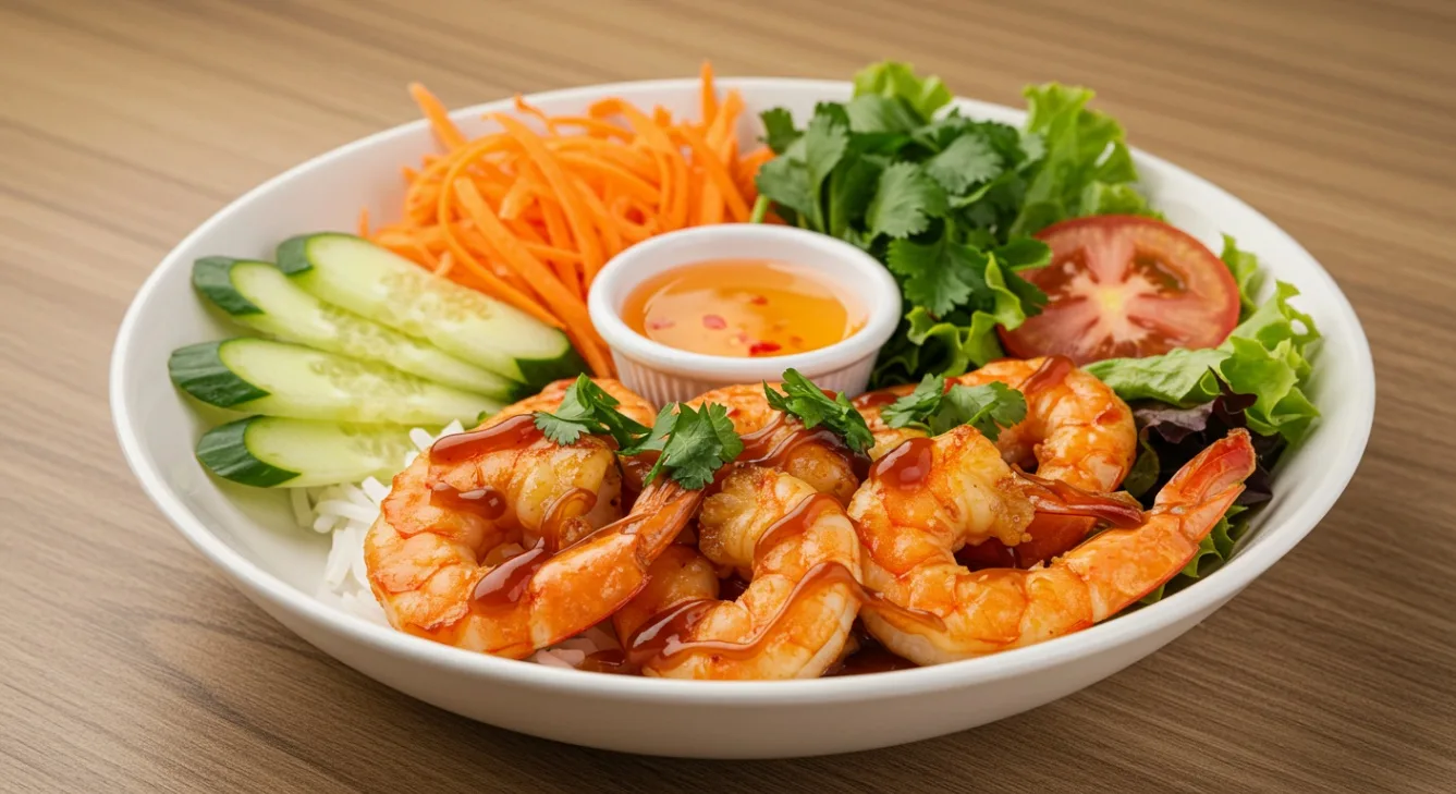 Secret BBQ Shrimp Mixed Greens Bowl