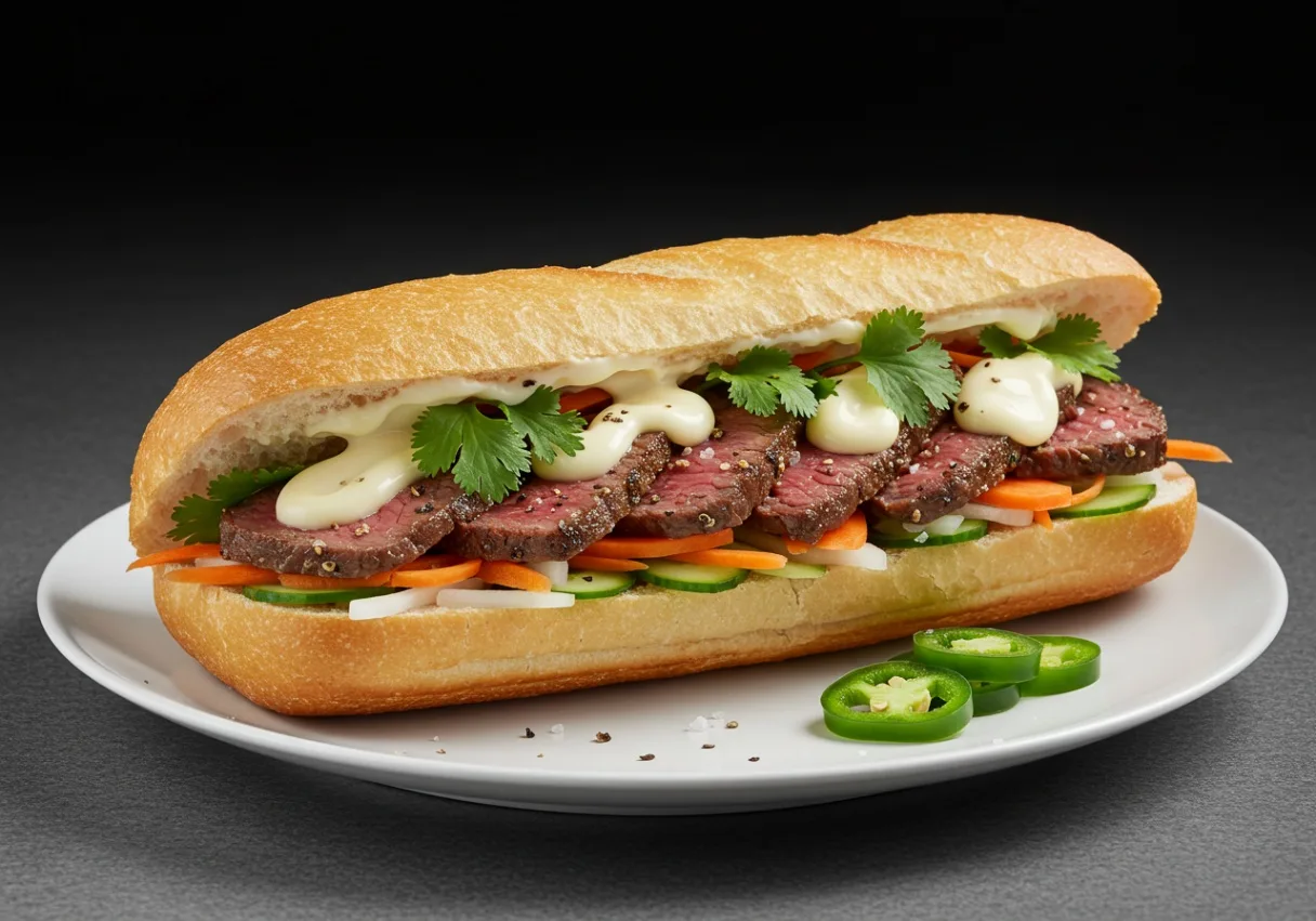 Gluten-Free Salt and Pepper Steak Banh Mi