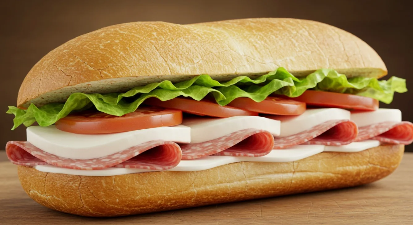 Salami and Mozzarella on a Hero.