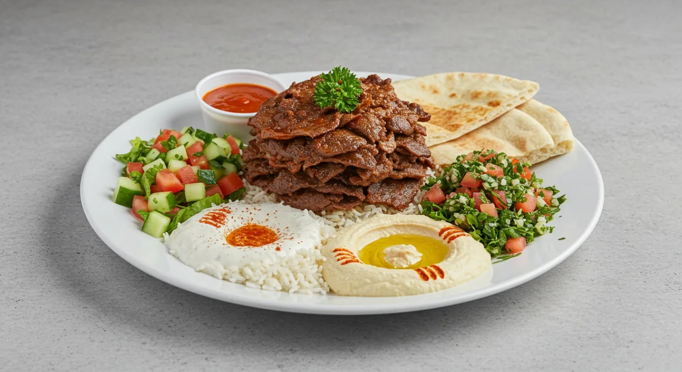 Beef Shawarma Meal with Spicy Sauce