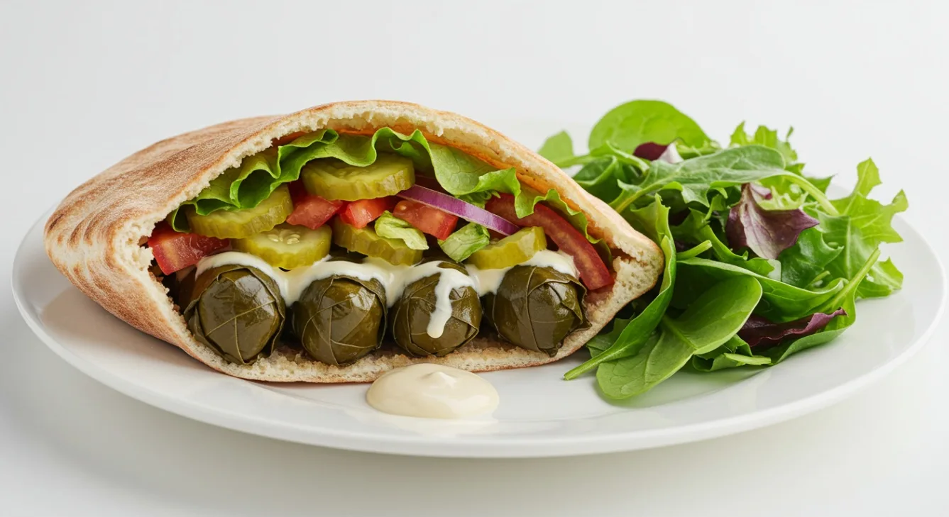 Grape Leaves Sandwich Box with Tahini