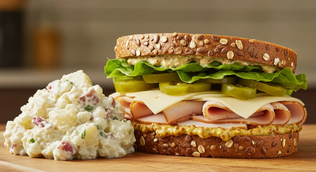 Turkey BAM Sandwich and Potato Salad with Bacon