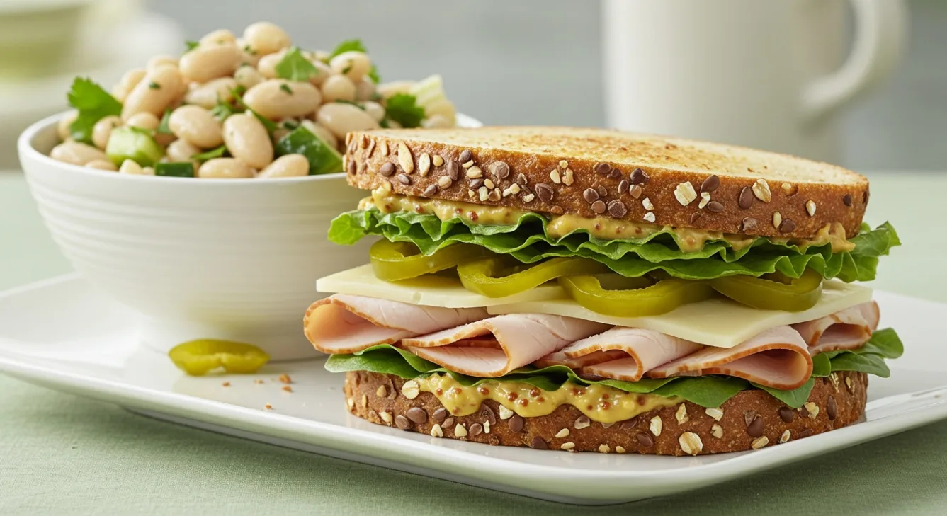 Turkey BAM Sandwich and White Bean Pasta Salad