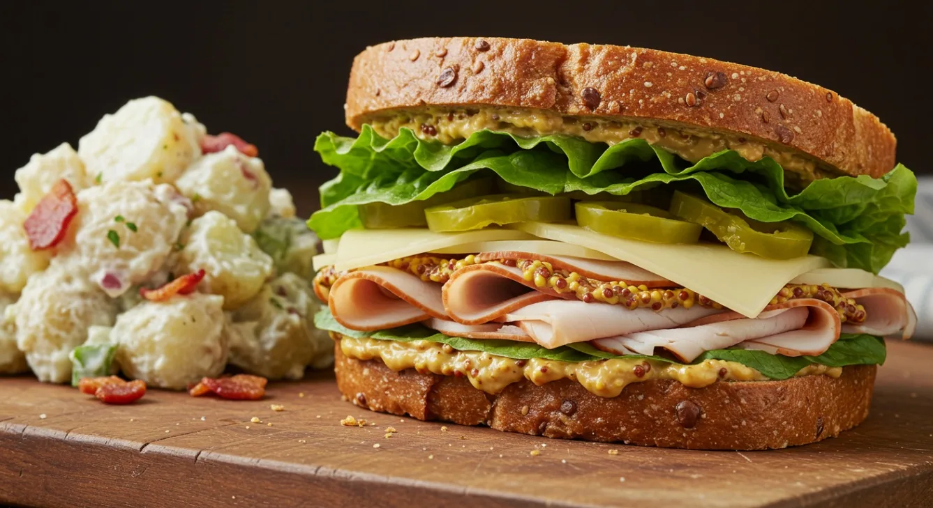 Gluten Free Turkey BAM Sandwich and Potato Salad with Bacon