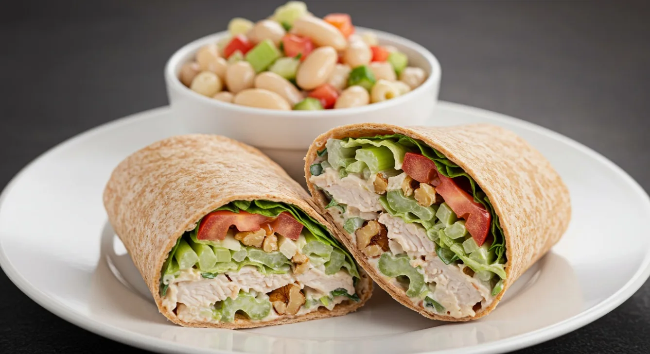 Tarragon Chicken Wrap and White Bean Pasta Salad