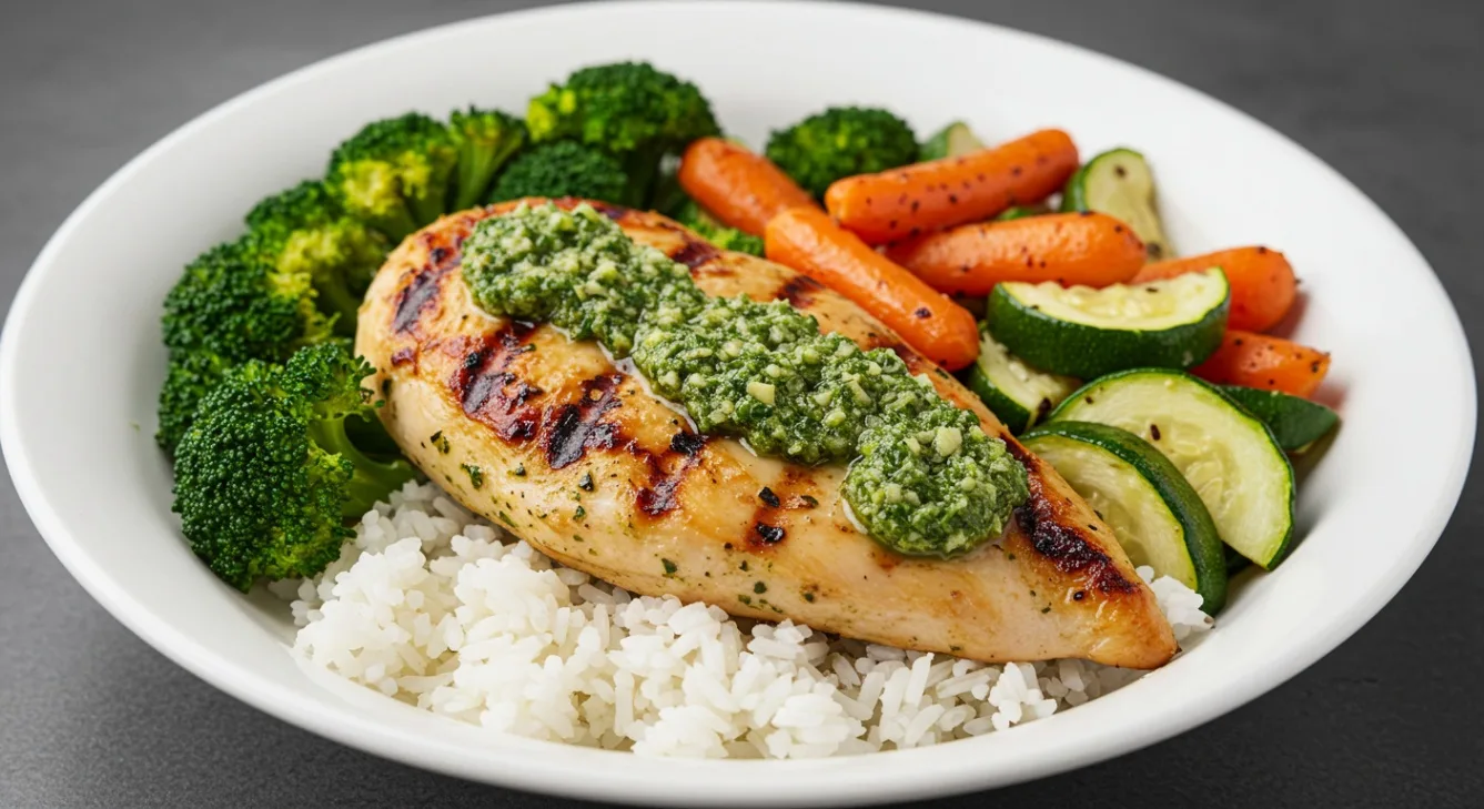 Pesto Cilantro Chicken with Rice
