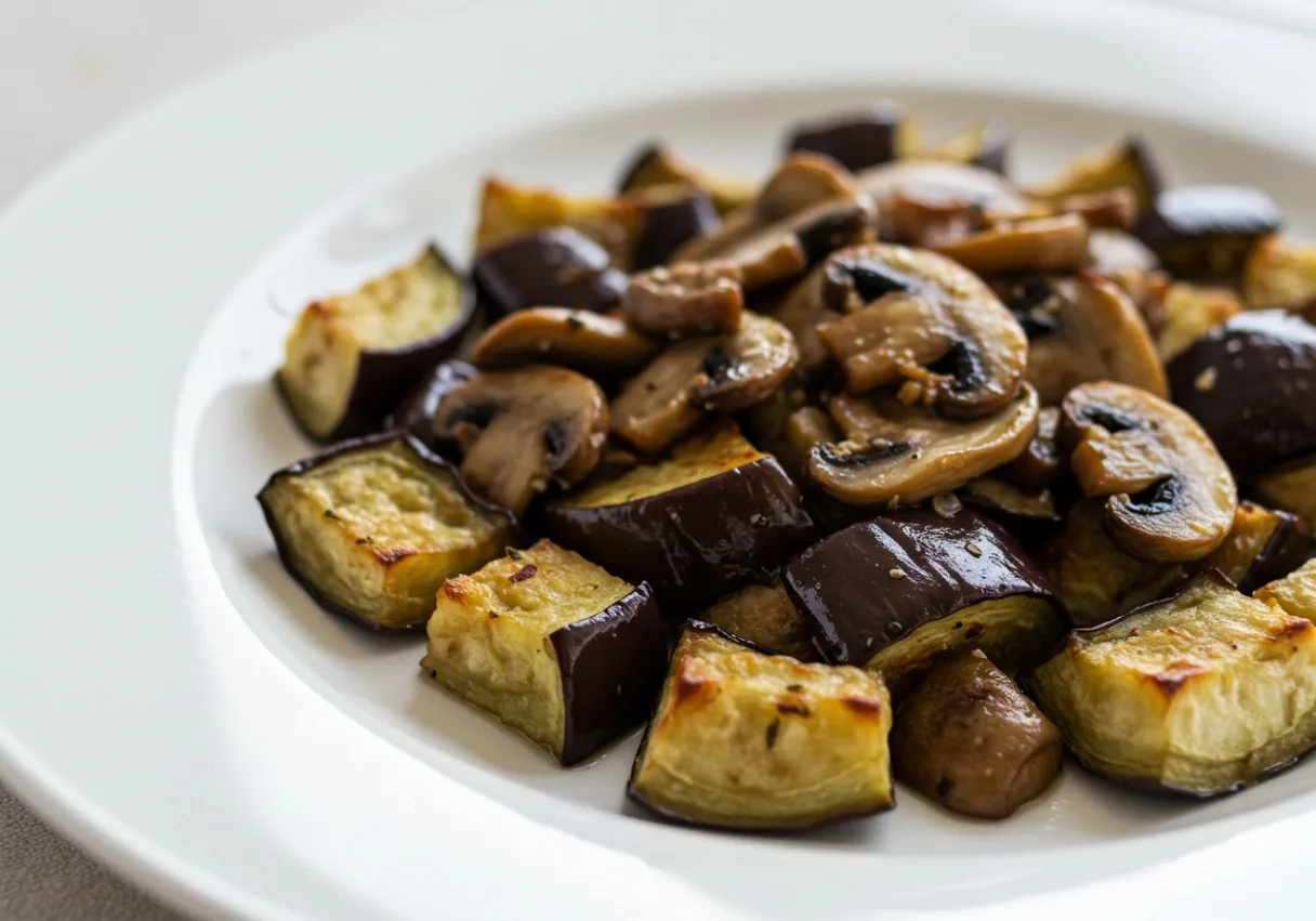 Large Italian Eggplant & Sauteed Mushrooms