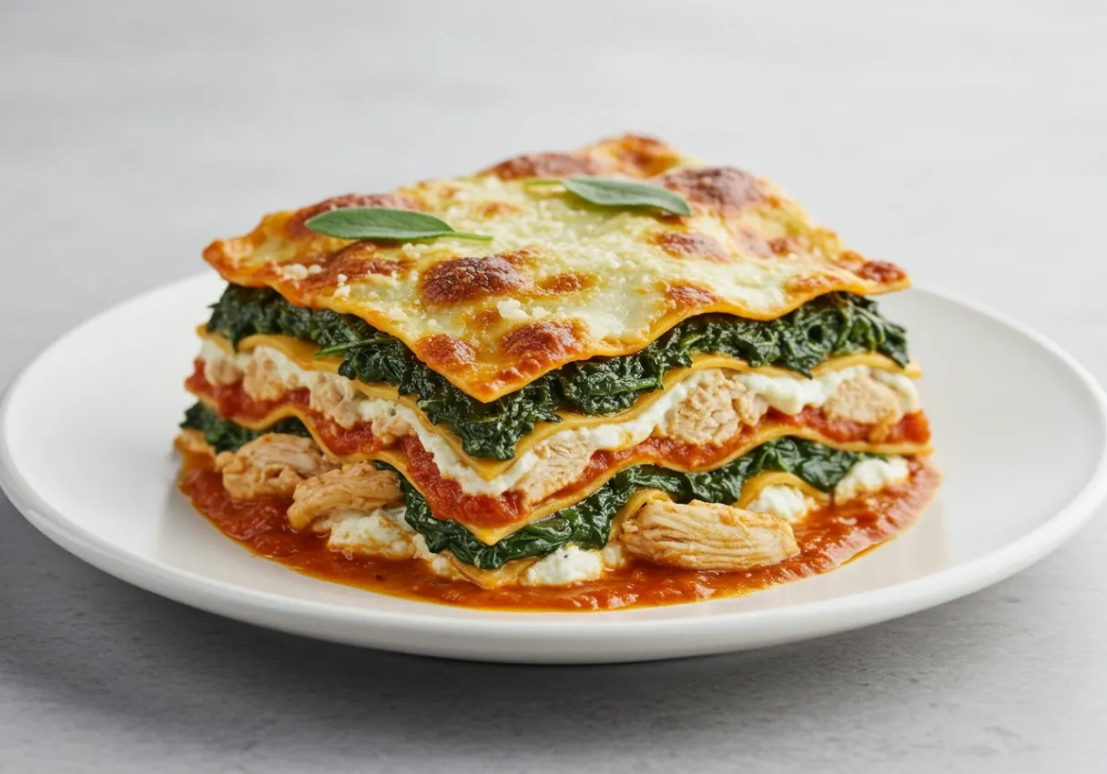 Small Chicken Spinach Lasagna