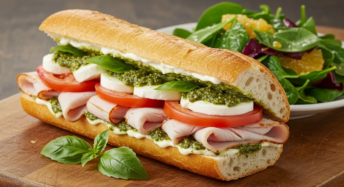 Turkey Sub and Side Salad with Ranch Dressing