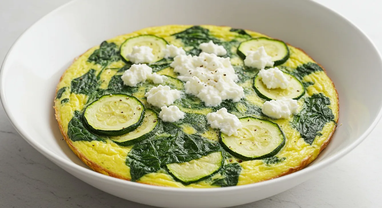 Baked Spinach and Zucchini Egg White Frittata