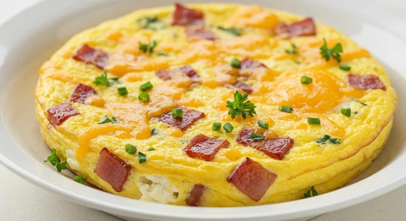 Baked Bacon Egg and Cheddar Frittata