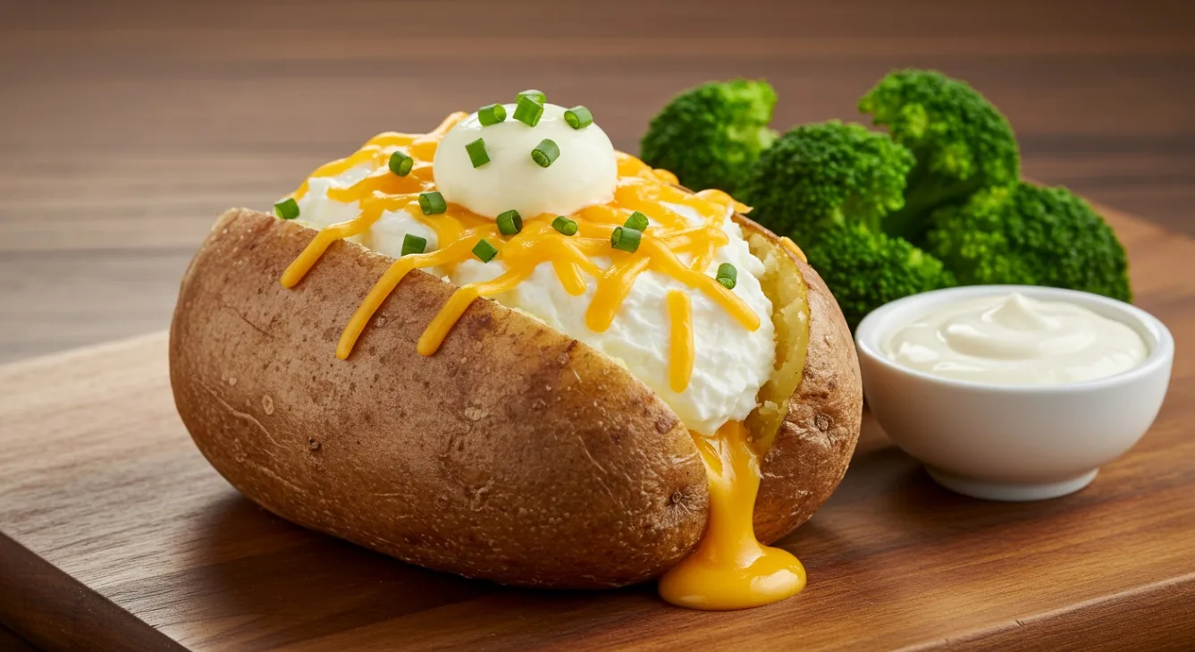 The Basic B-tate Spud with Steamed Broccoli