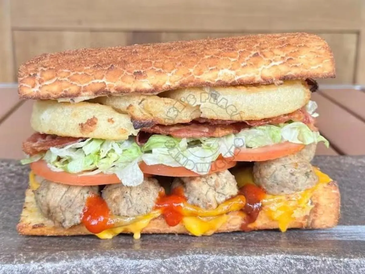Jared Galleria of Meatballs S&wich with Dutch Crunch With Chocolate Chip Cookie