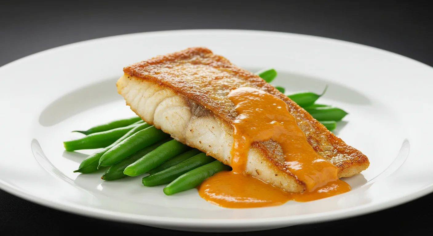 Pan Seared Red Snapper with Red Curry Sauce