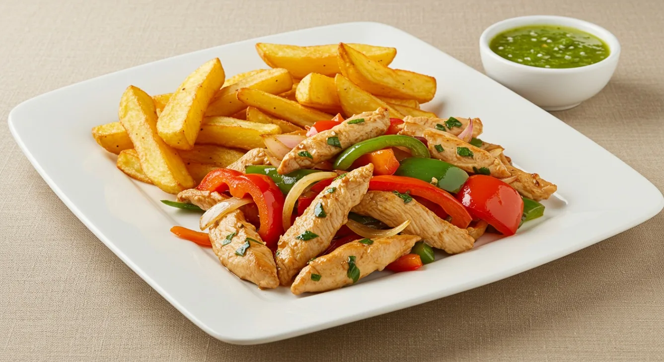 Chicken Lomo Saltado with Potato Frites