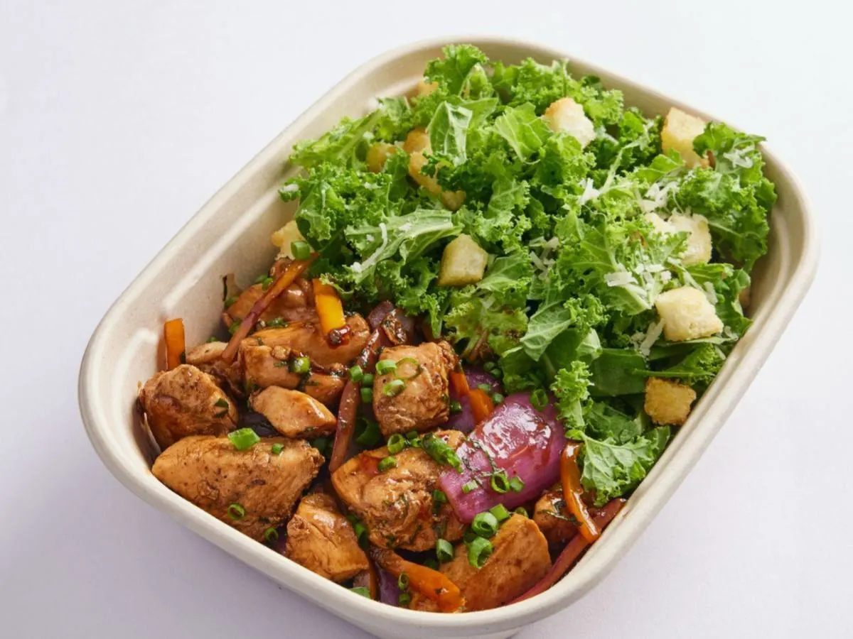 Chicken Saltado with Caesar Salad