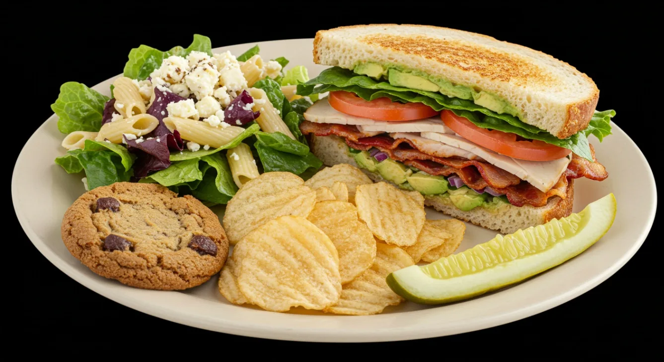 Avocado BLT Sandwich with Greek Pasta Salad