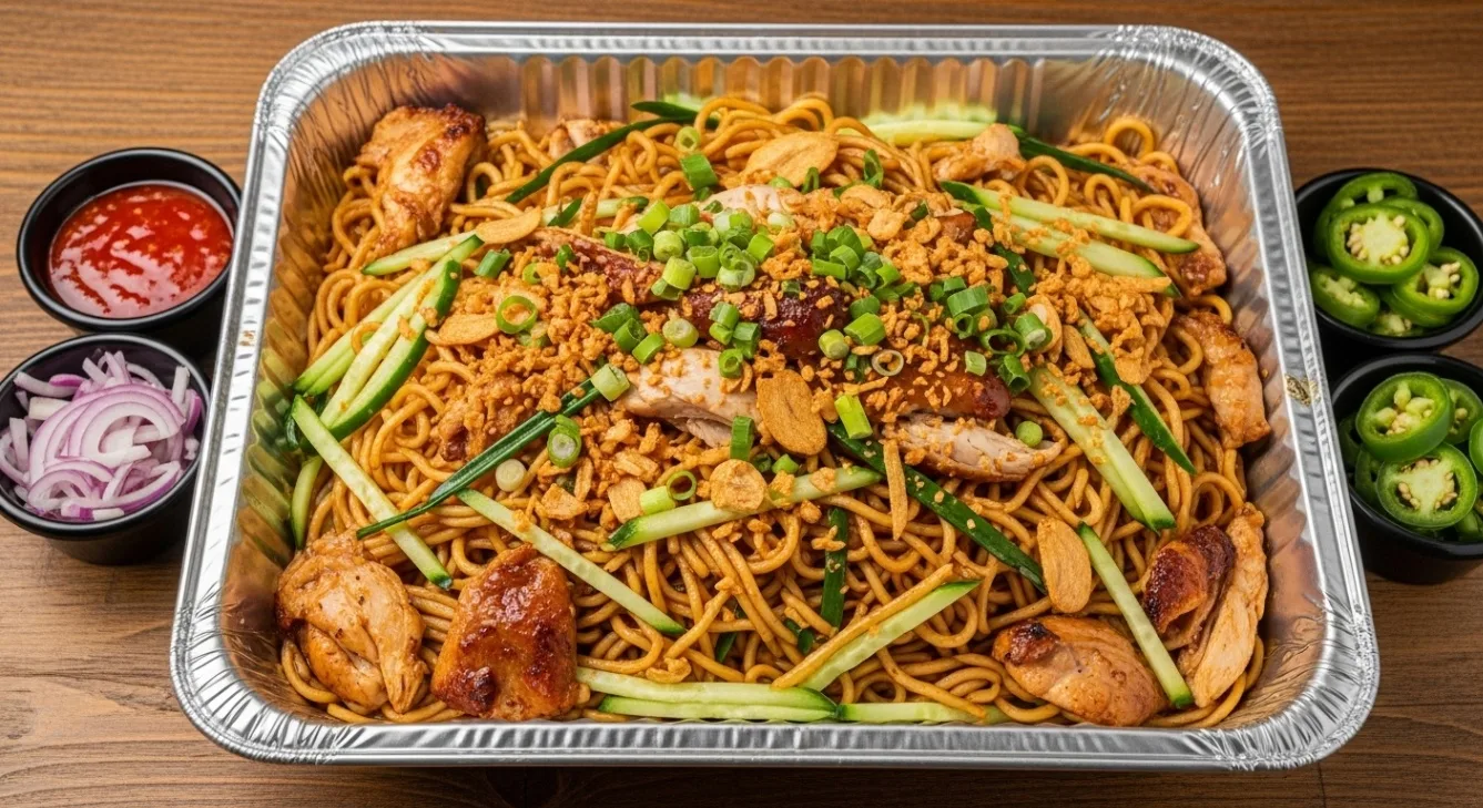 Burmese Garlic Noodles with Chicken
